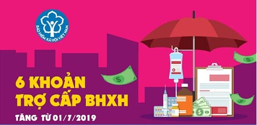 [Infographic] 6 khoản trợ cấp BHXH tăng từ 01/7/2019