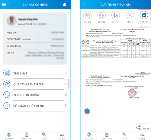 Kiểm tra thông báo xác nhận đóng BHXH trên ứng dụng VssID