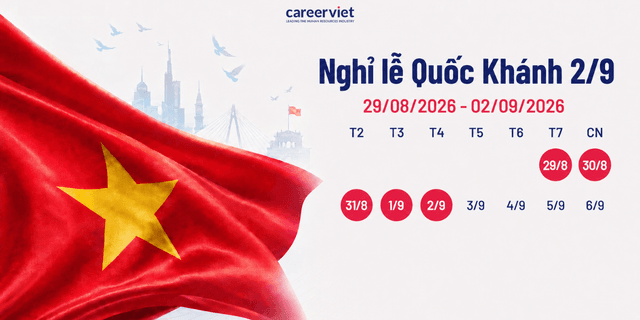 Kỳ nghỉ lễ Quốc khánh 2/9/2026 người lao động được nghỉ 5 ngày liên tục
